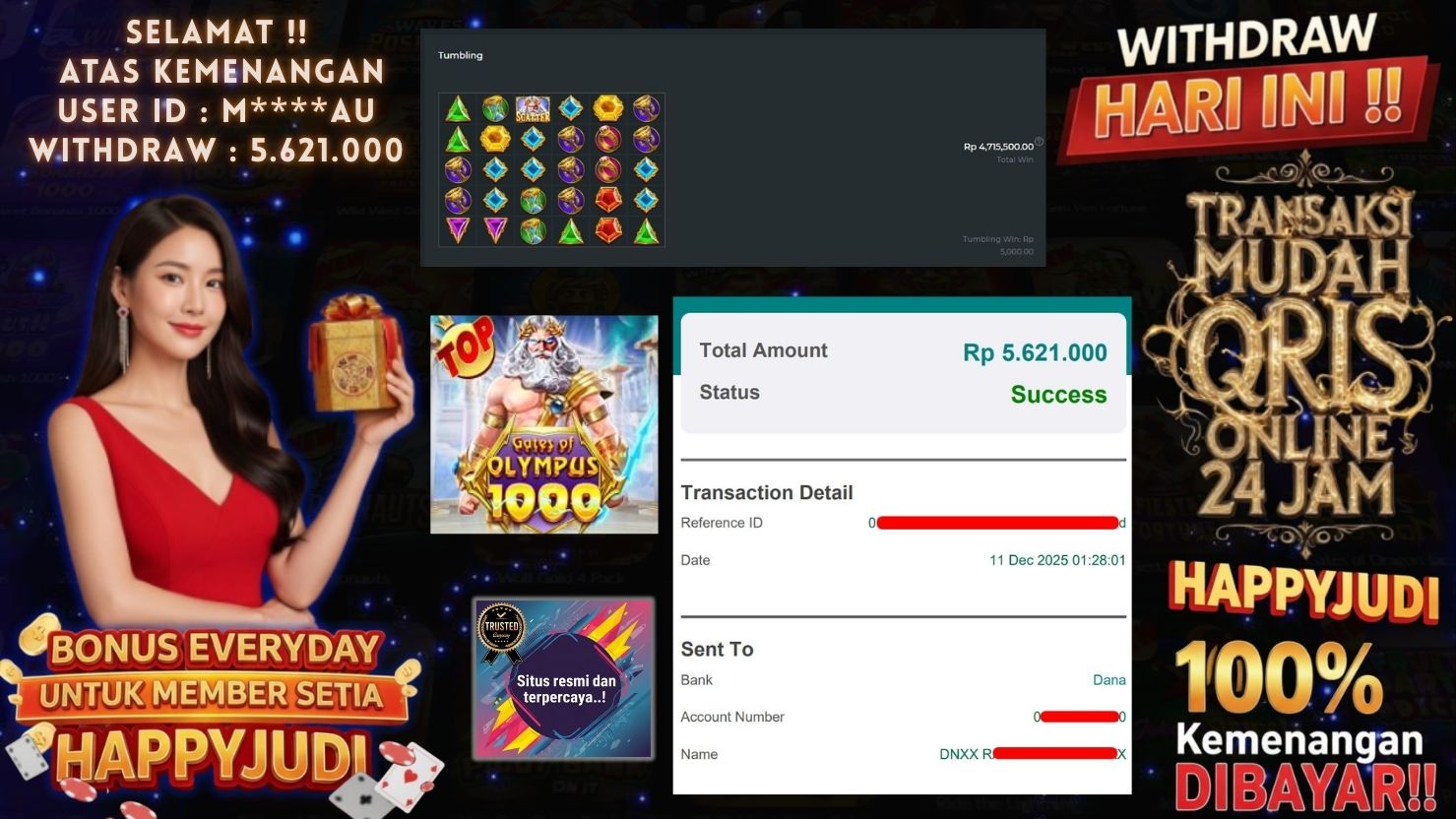 HAPPYJUDI JACKPOT SLOT GATES OF OLYMPUS 1000